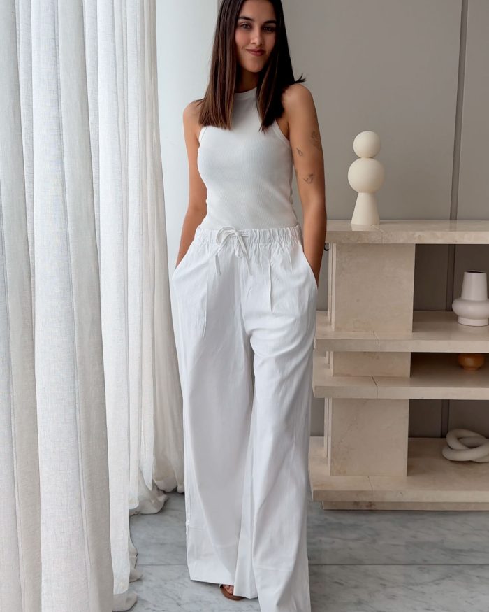 Pantalon Lino Wide Snow